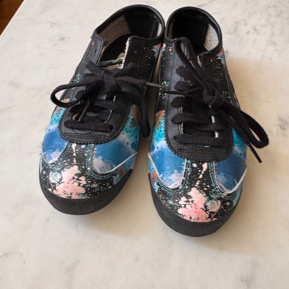 Onitsuka Tiger D674L Women's Sneakers 6.5 US / 37.5 EU – Paint Splatter Design –